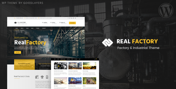 Real Factory Preview Wordpress Theme - Rating, Reviews, Preview, Demo & Download