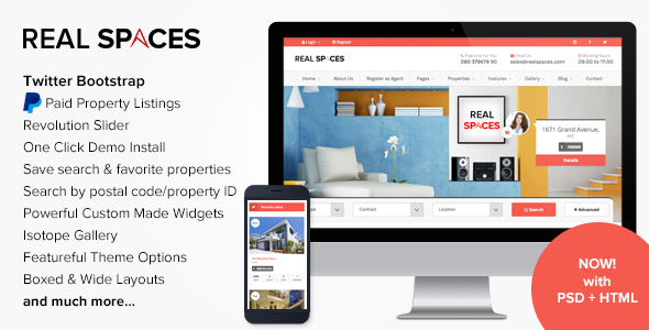 Real Spaces Preview Wordpress Theme - Rating, Reviews, Preview, Demo & Download