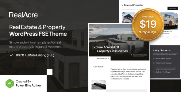 RealAcre Preview Wordpress Theme - Rating, Reviews, Preview, Demo & Download