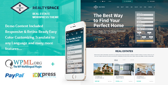 Realtyspace Preview Wordpress Theme - Rating, Reviews, Preview, Demo & Download