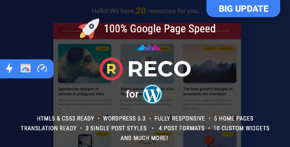 Reco Preview Wordpress Theme - Rating, Reviews, Preview, Demo & Download