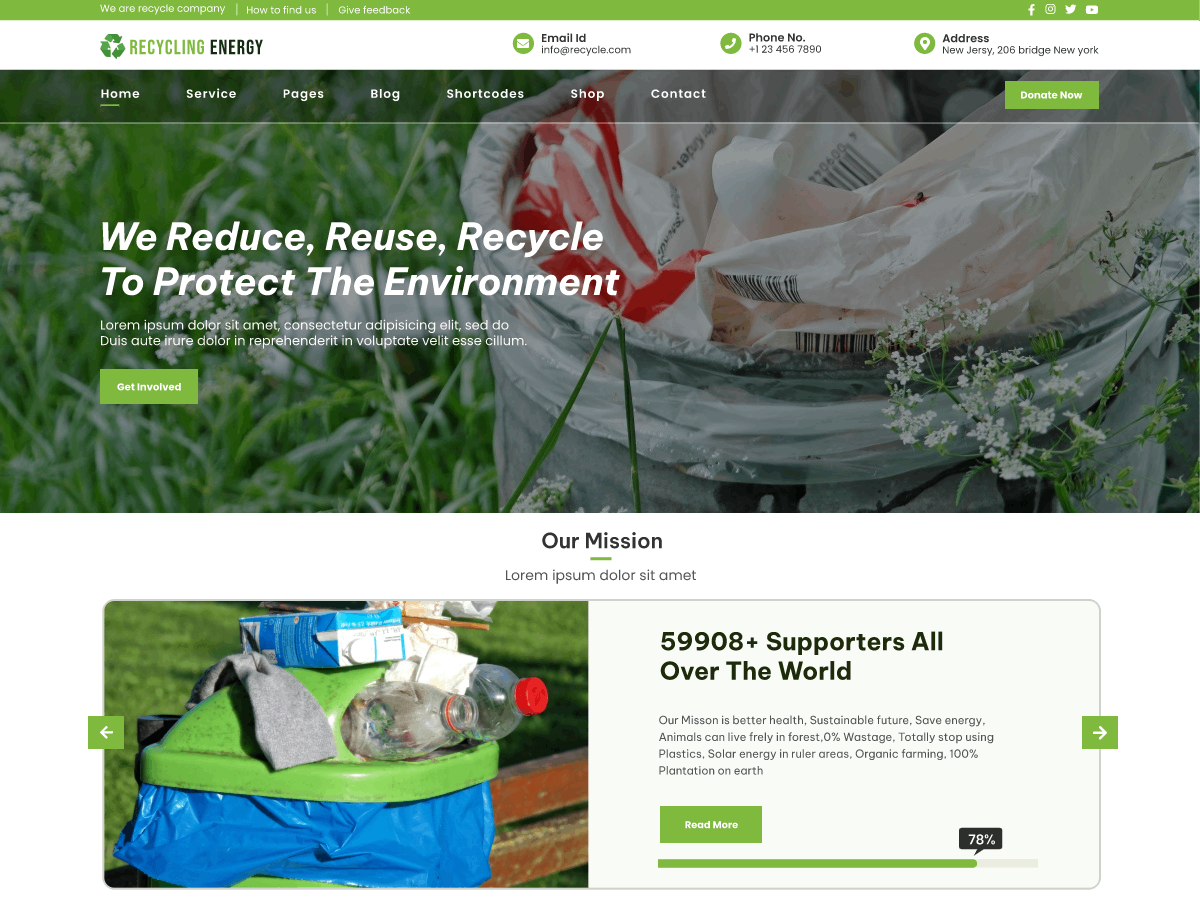 Recycling Energy Preview Wordpress Theme - Rating, Reviews, Preview, Demo & Download