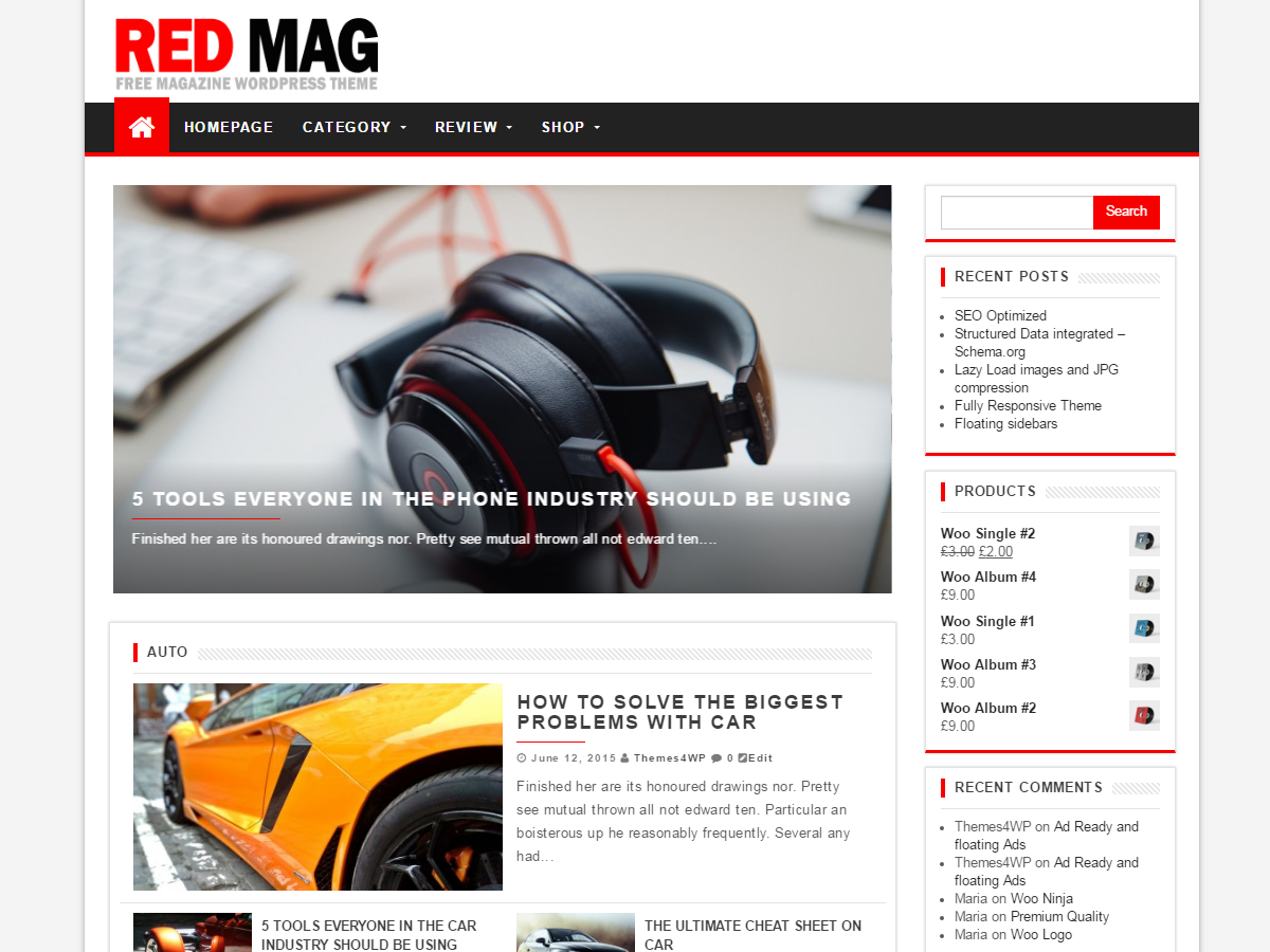 Red Mag Preview Wordpress Theme - Rating, Reviews, Preview, Demo & Download