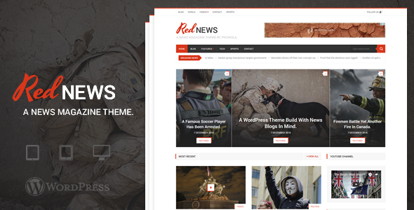 RedNews Preview Wordpress Theme - Rating, Reviews, Preview, Demo & Download