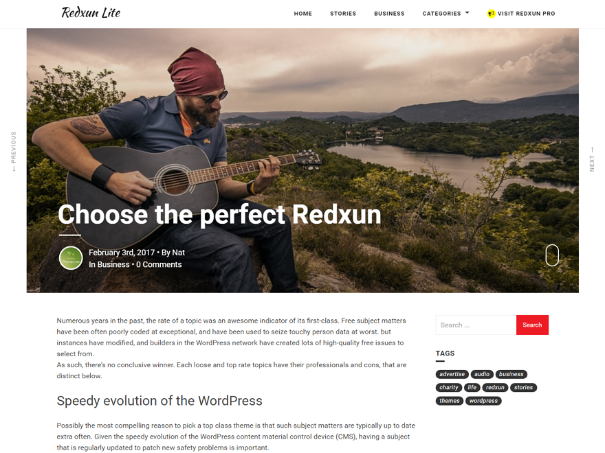 RedxunLite Preview Wordpress Theme - Rating, Reviews, Preview, Demo & Download