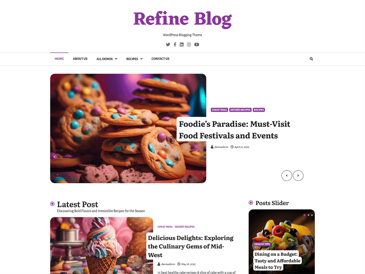 Refine Blog Preview Wordpress Theme - Rating, Reviews, Preview, Demo & Download