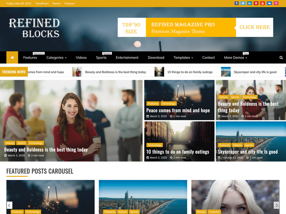 Refined Blocks Preview Wordpress Theme - Rating, Reviews, Preview, Demo & Download