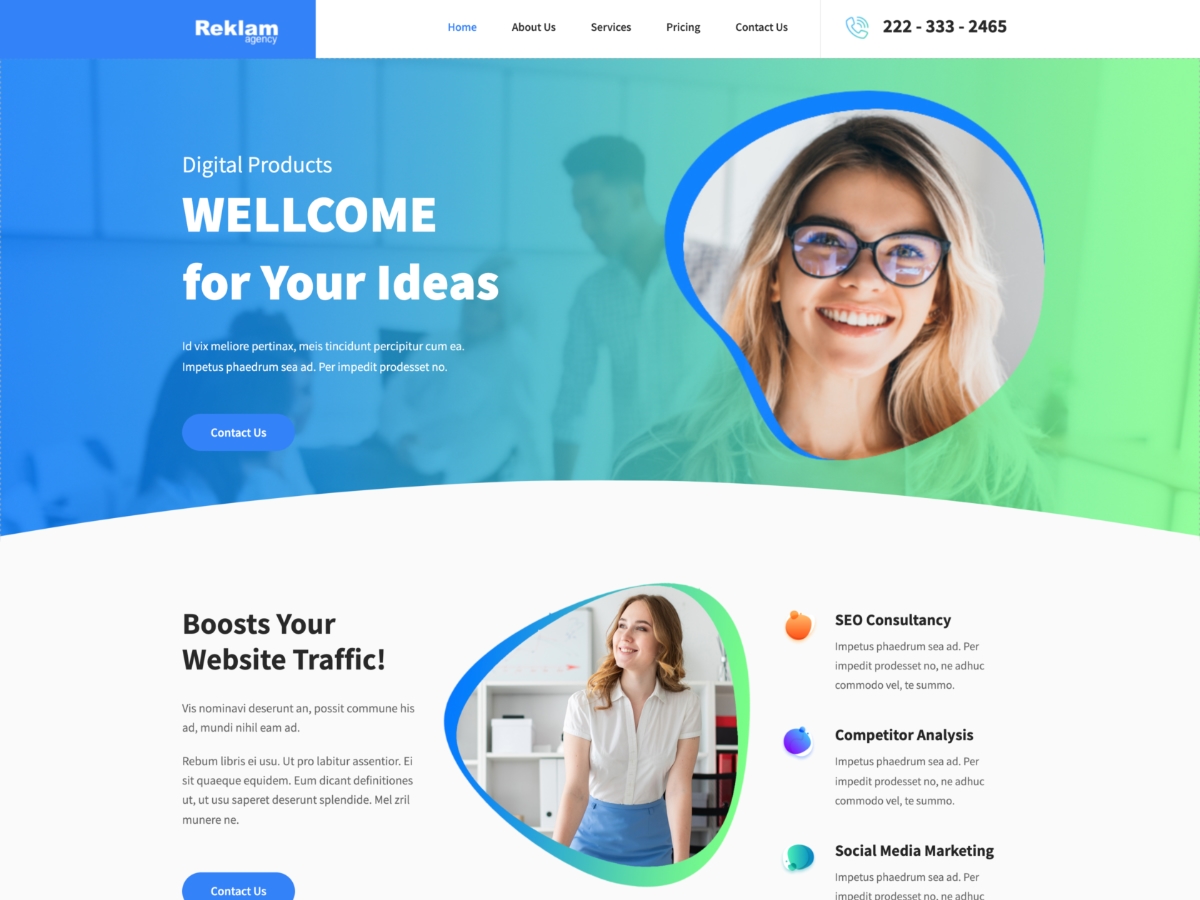 Reklam Agency Preview Wordpress Theme - Rating, Reviews, Preview, Demo & Download
