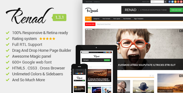 Renad Preview Wordpress Theme - Rating, Reviews, Preview, Demo & Download