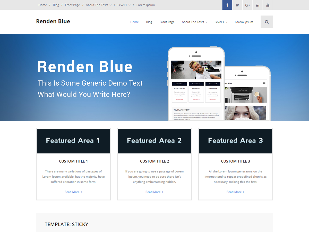 Renden Blue Preview Wordpress Theme - Rating, Reviews, Preview, Demo & Download