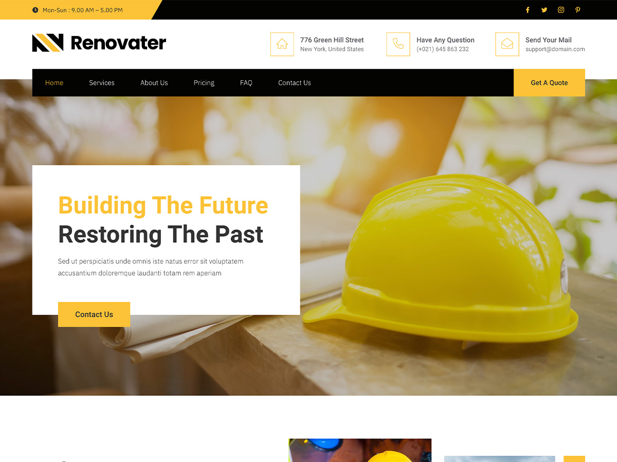 Renovater Preview Wordpress Theme - Rating, Reviews, Preview, Demo & Download