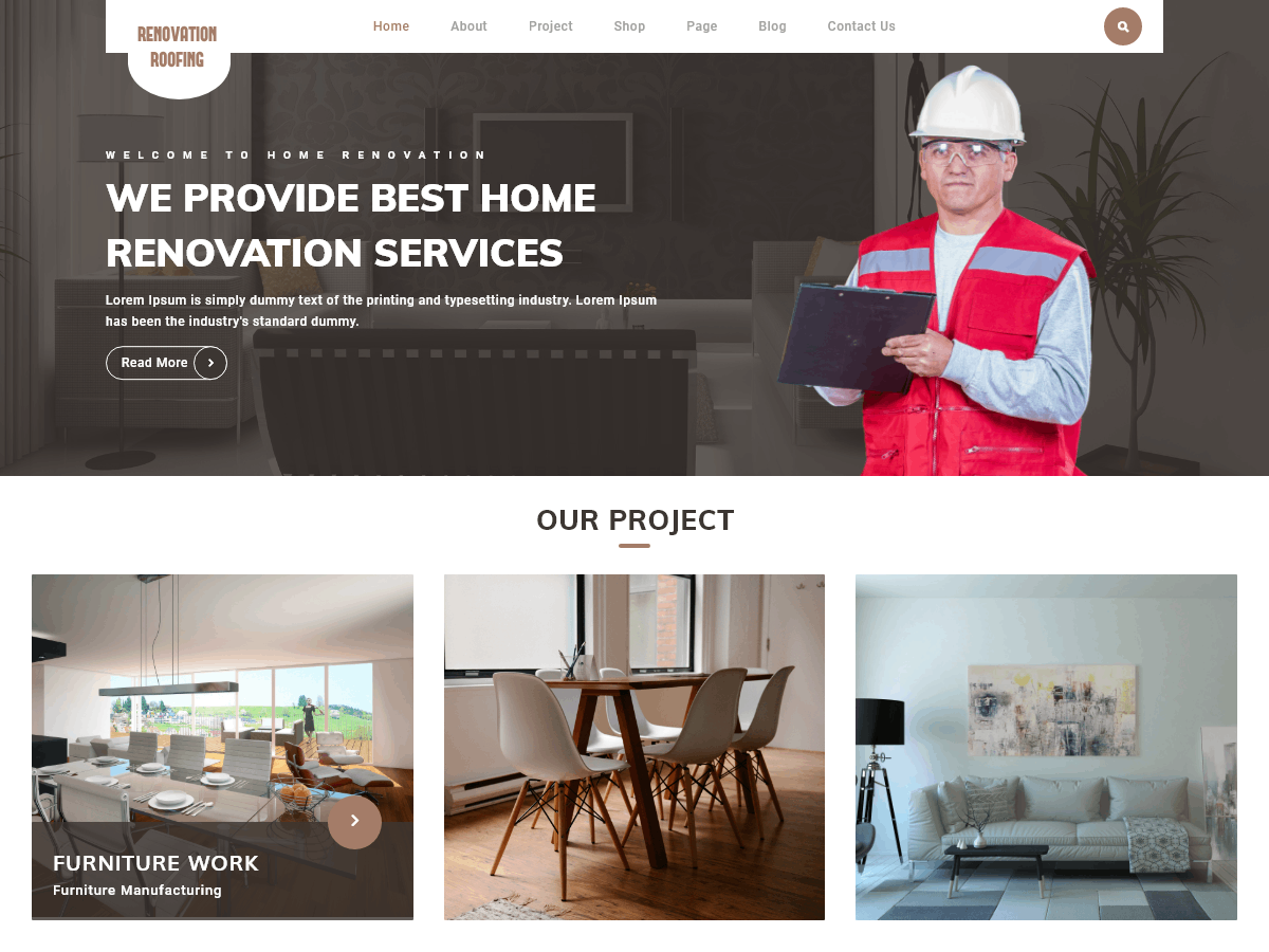 Renovation Roofing Preview Wordpress Theme - Rating, Reviews, Preview, Demo & Download