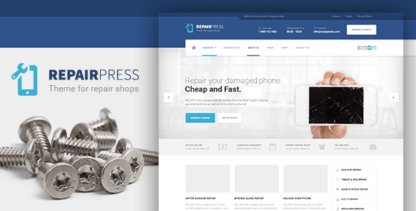 RepairPress Preview Wordpress Theme - Rating, Reviews, Preview, Demo & Download