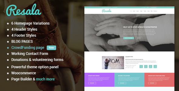 Resala Charity Preview Wordpress Theme - Rating, Reviews, Preview, Demo & Download