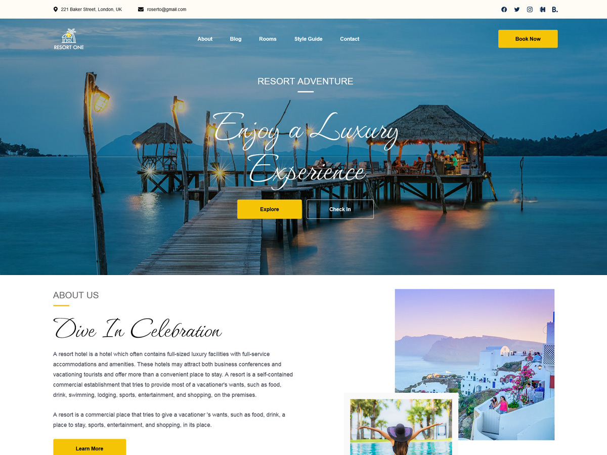 Resort One Preview Wordpress Theme - Rating, Reviews, Preview, Demo & Download