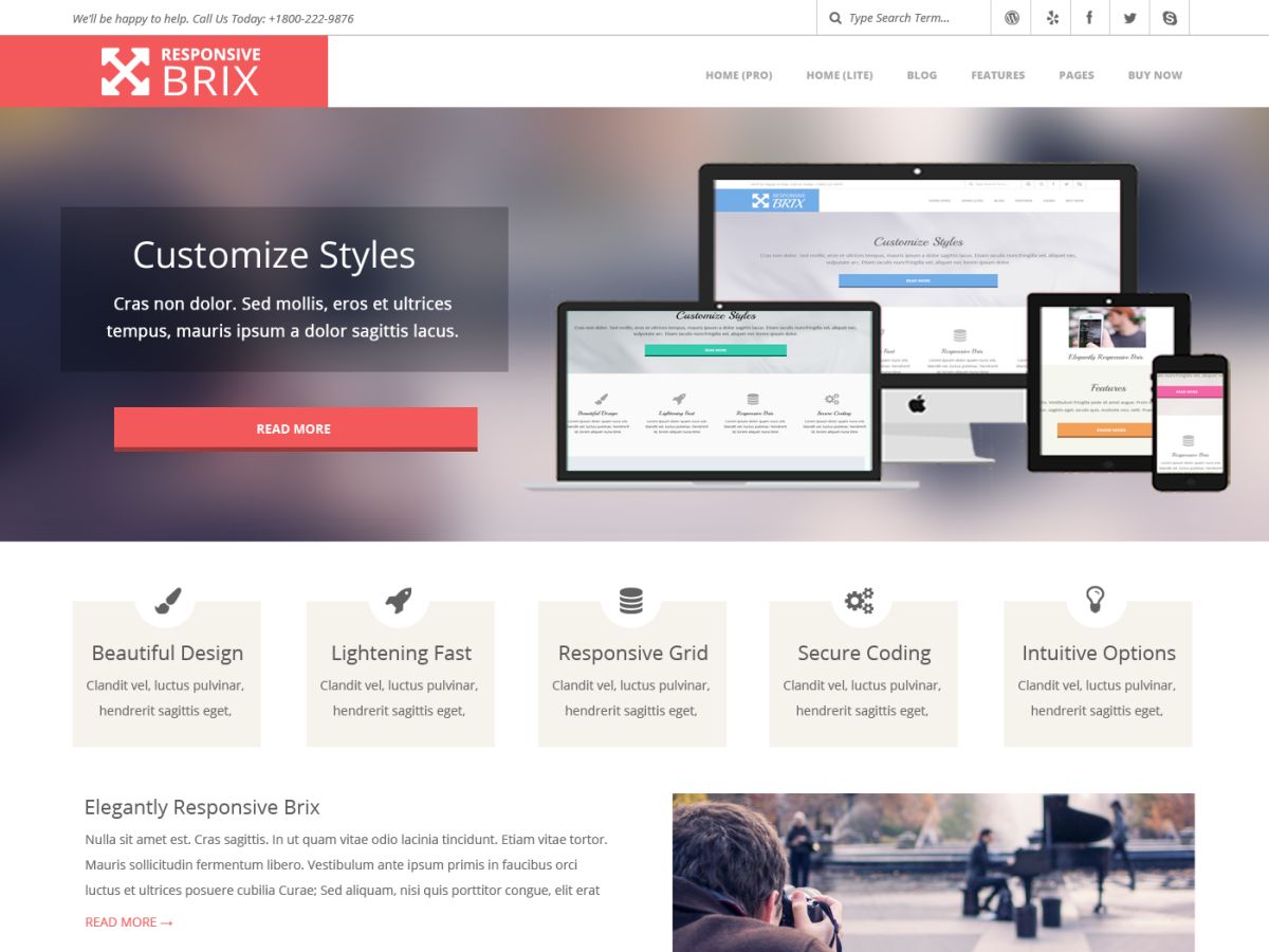 Responsive Brix Preview Wordpress Theme - Rating, Reviews, Preview, Demo & Download
