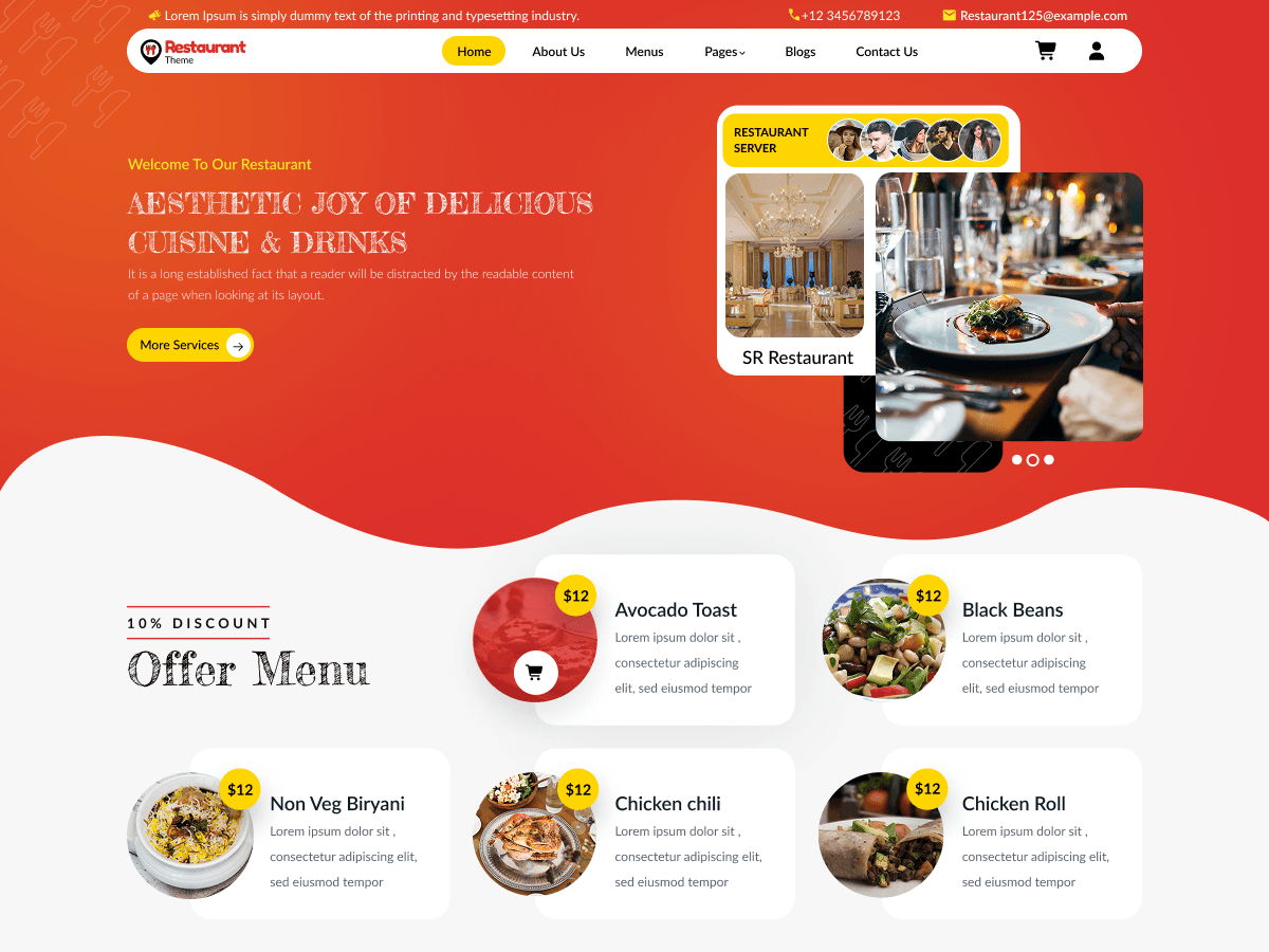 Restaurant Eatery Preview Wordpress Theme - Rating, Reviews, Preview, Demo & Download