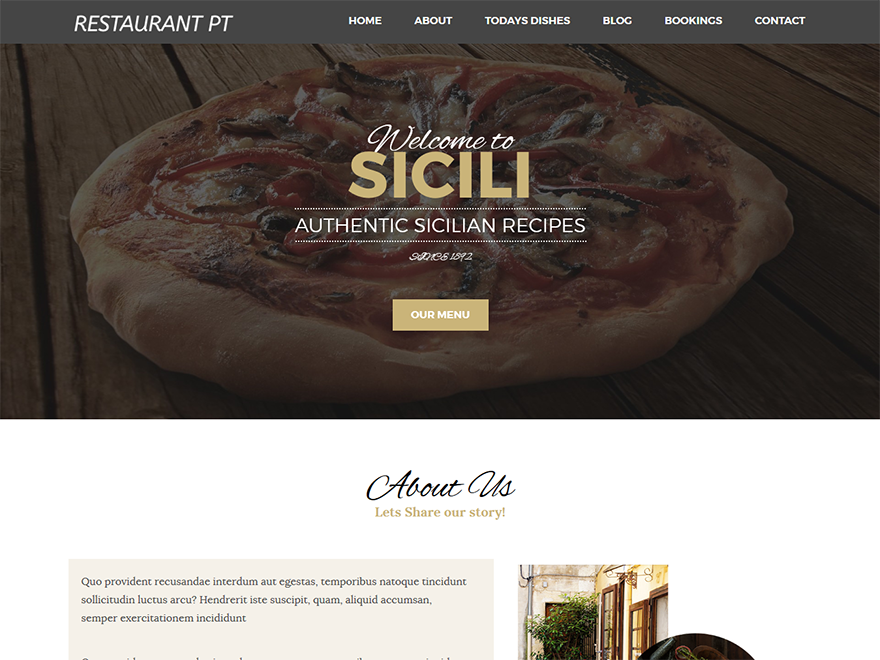 Restaurant PT Preview Wordpress Theme - Rating, Reviews, Preview, Demo & Download