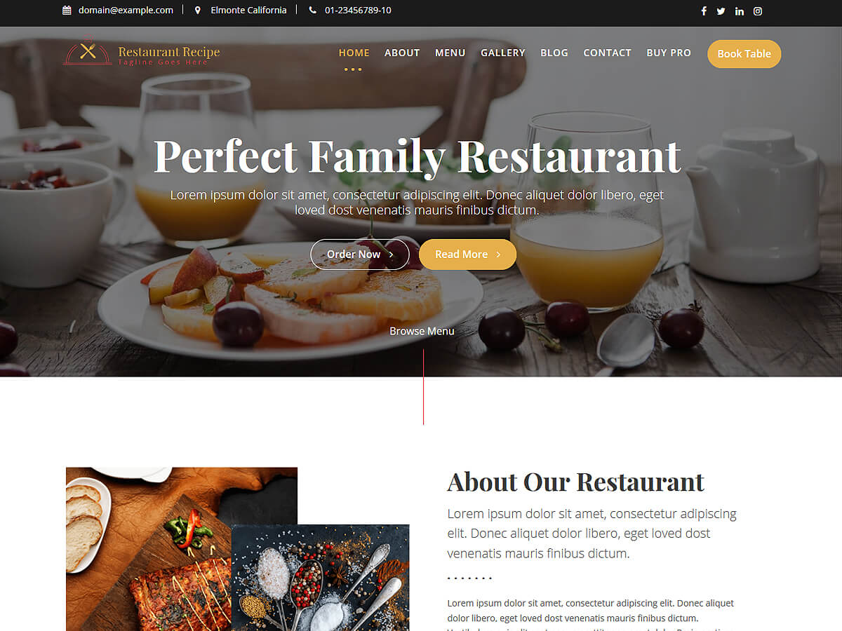 Restaurant Recipe Preview Wordpress Theme - Rating, Reviews, Preview, Demo & Download