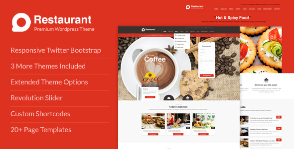 Restaurant Responsive Preview Wordpress Theme - Rating, Reviews, Preview, Demo & Download