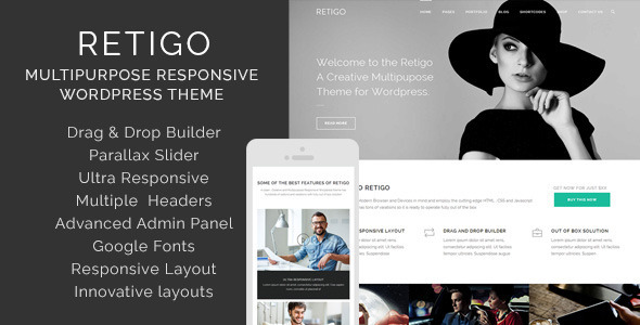 Retigo Creatve Preview Wordpress Theme - Rating, Reviews, Preview, Demo & Download