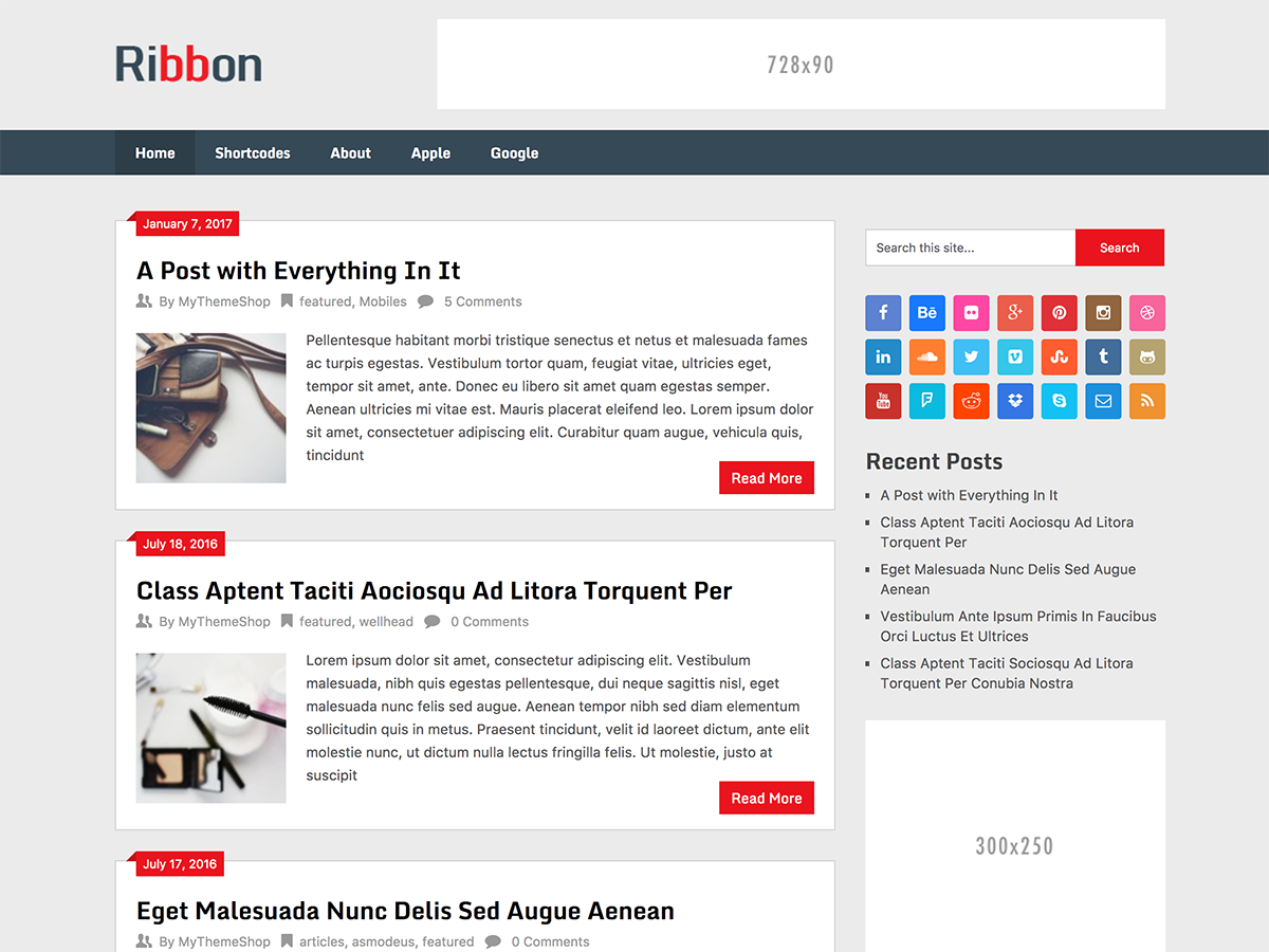 Ribbon Lite Preview Wordpress Theme - Rating, Reviews, Preview, Demo & Download