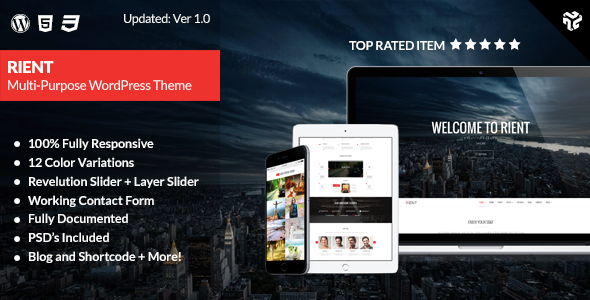 Rient Preview Wordpress Theme - Rating, Reviews, Preview, Demo & Download