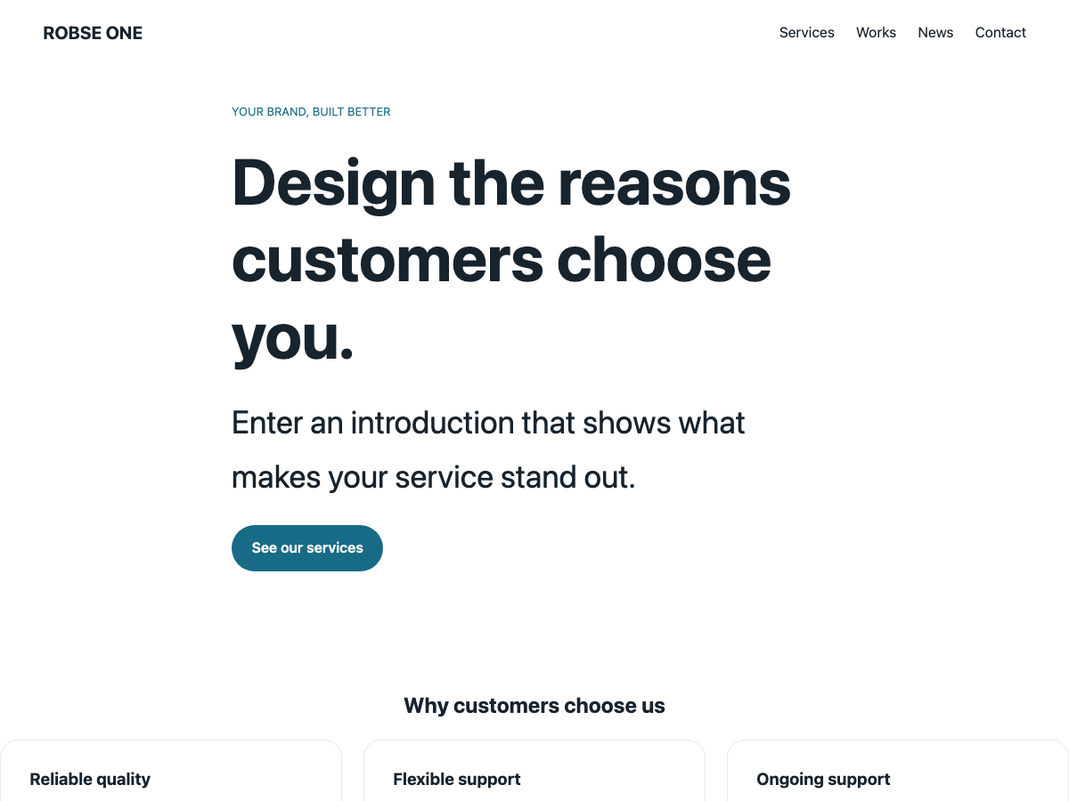ROBSE ONE Preview Wordpress Theme - Rating, Reviews, Preview, Demo & Download