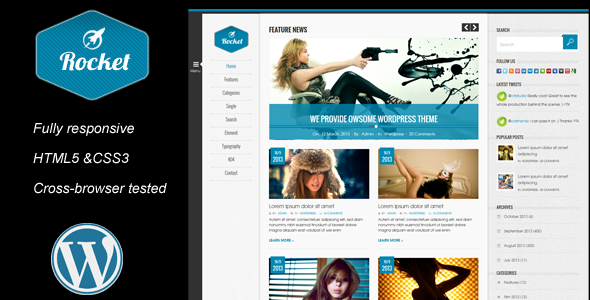 Rocket News Preview Wordpress Theme - Rating, Reviews, Preview, Demo & Download