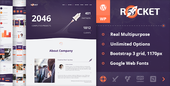 Rocket Preview Wordpress Theme - Rating, Reviews, Preview, Demo & Download