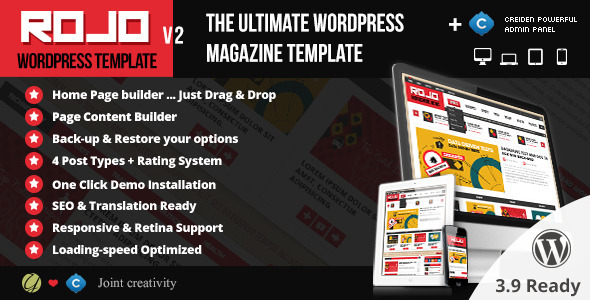 Rojo Responsive Preview Wordpress Theme - Rating, Reviews, Preview, Demo & Download