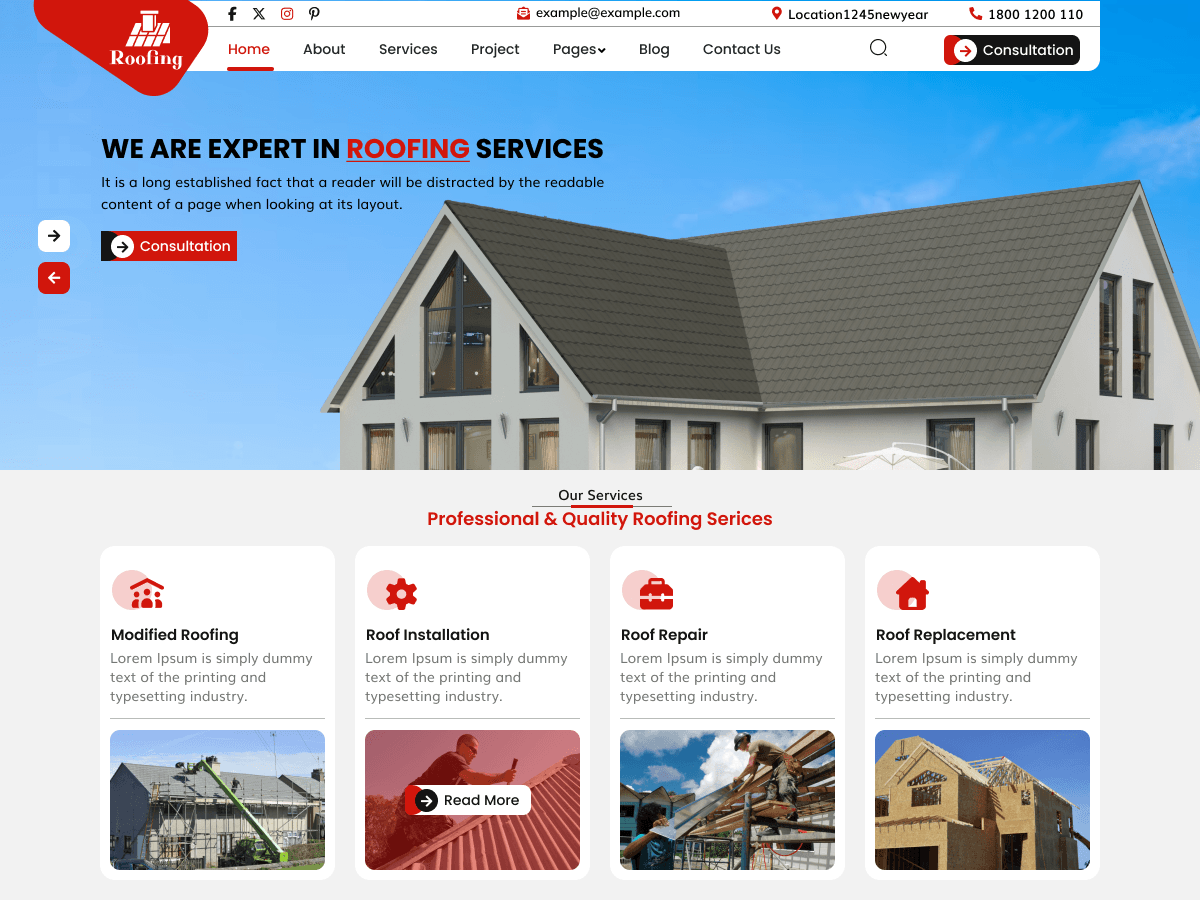 Roofing Specialist Preview Wordpress Theme - Rating, Reviews, Preview, Demo & Download