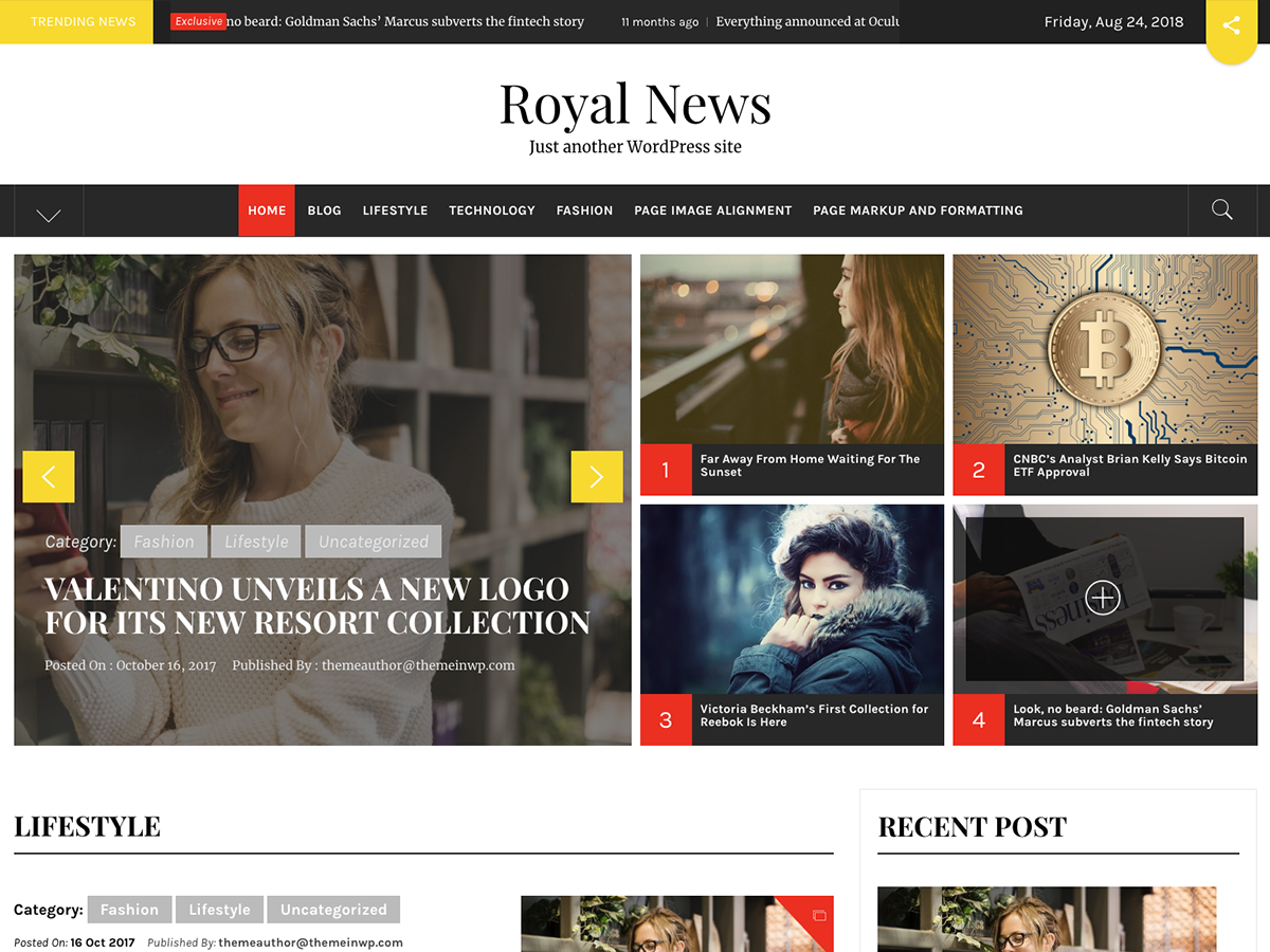 Royal News Preview Wordpress Theme - Rating, Reviews, Preview, Demo & Download