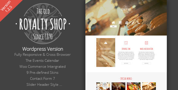 Royalty Shop Preview Wordpress Theme - Rating, Reviews, Preview, Demo & Download