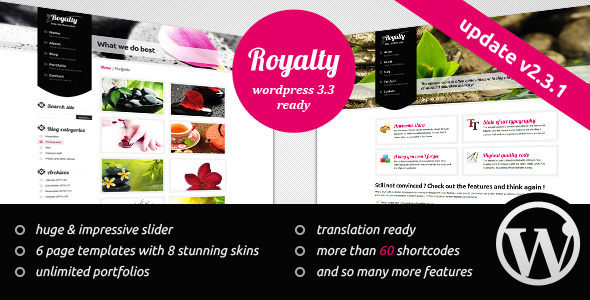 Royalty Wordpress Preview Wordpress Theme - Rating, Reviews, Preview, Demo & Download
