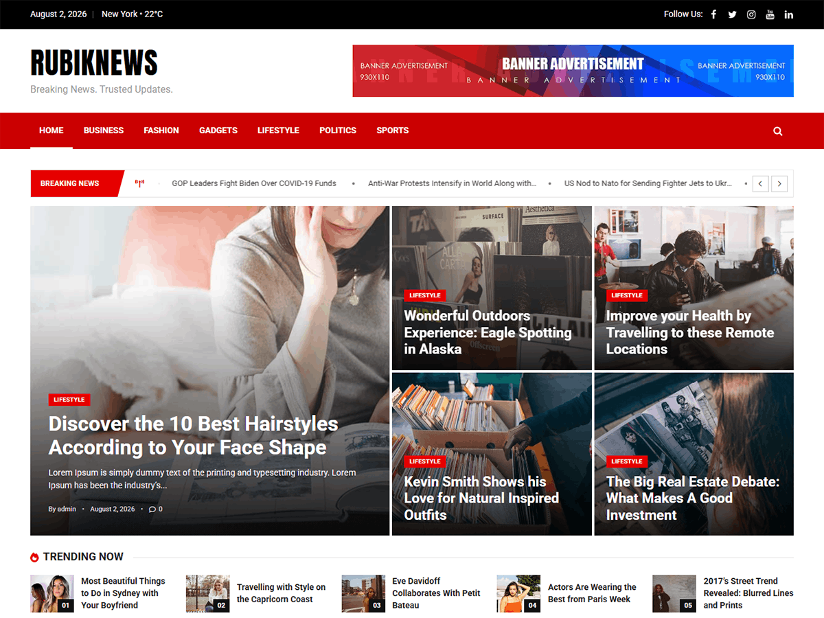 Rubik News Preview Wordpress Theme - Rating, Reviews, Preview, Demo & Download