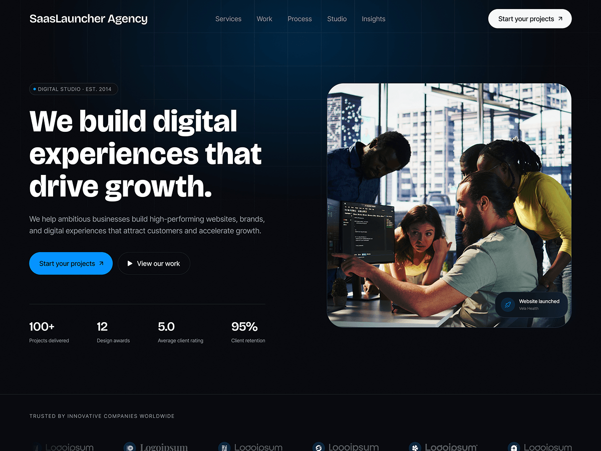 SaasLauncher Agency Preview Wordpress Theme - Rating, Reviews, Preview, Demo & Download