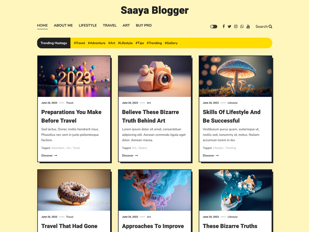 Saaya Blogger Preview Wordpress Theme - Rating, Reviews, Preview, Demo & Download