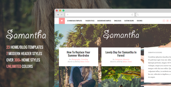Samantha Preview Wordpress Theme - Rating, Reviews, Preview, Demo & Download
