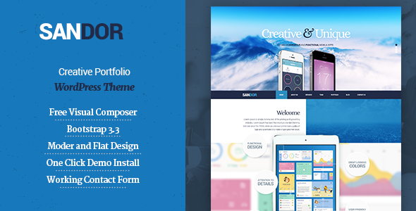 SANDOR Creative Preview Wordpress Theme - Rating, Reviews, Preview, Demo & Download