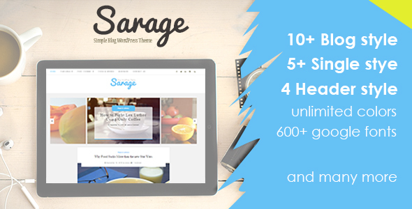 Sarage Preview Wordpress Theme - Rating, Reviews, Preview, Demo & Download