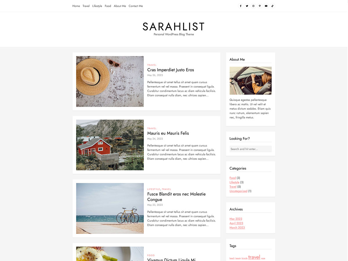 SarahList Preview Wordpress Theme - Rating, Reviews, Preview, Demo & Download