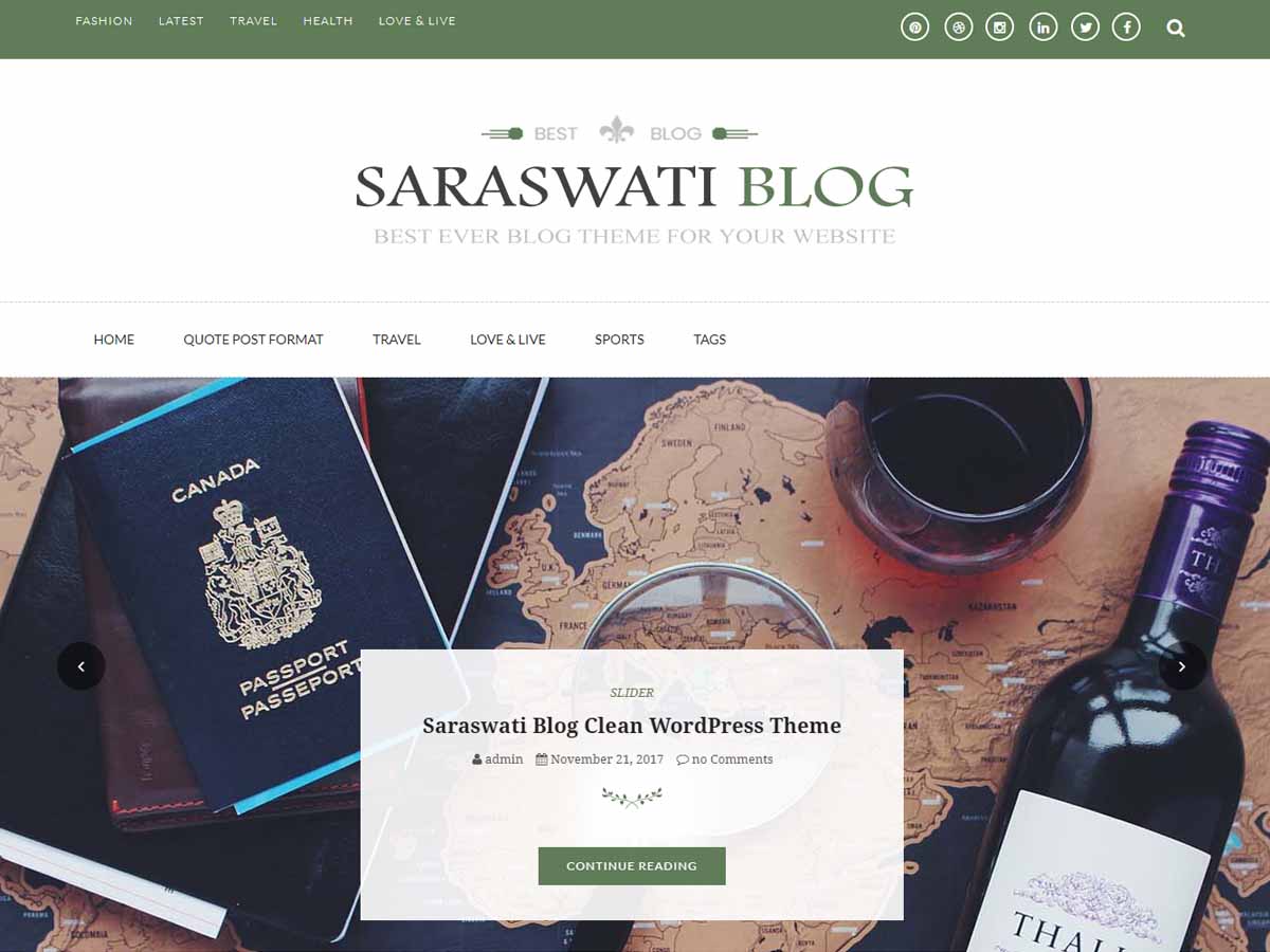 Saraswati Blog Preview Wordpress Theme - Rating, Reviews, Preview, Demo & Download