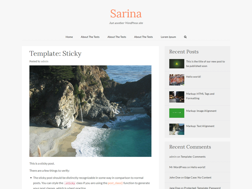 Sarina Preview Wordpress Theme - Rating, Reviews, Preview, Demo & Download