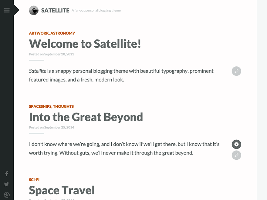 Satellite Preview Wordpress Theme - Rating, Reviews, Preview, Demo & Download
