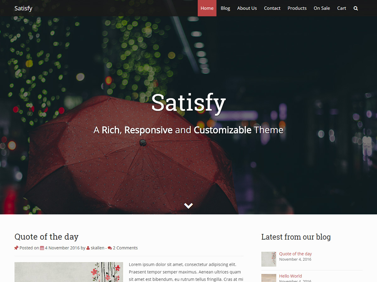 Satisfy Preview Wordpress Theme - Rating, Reviews, Preview, Demo & Download