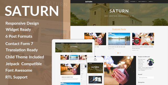 SATURN Preview Wordpress Theme - Rating, Reviews, Preview, Demo & Download