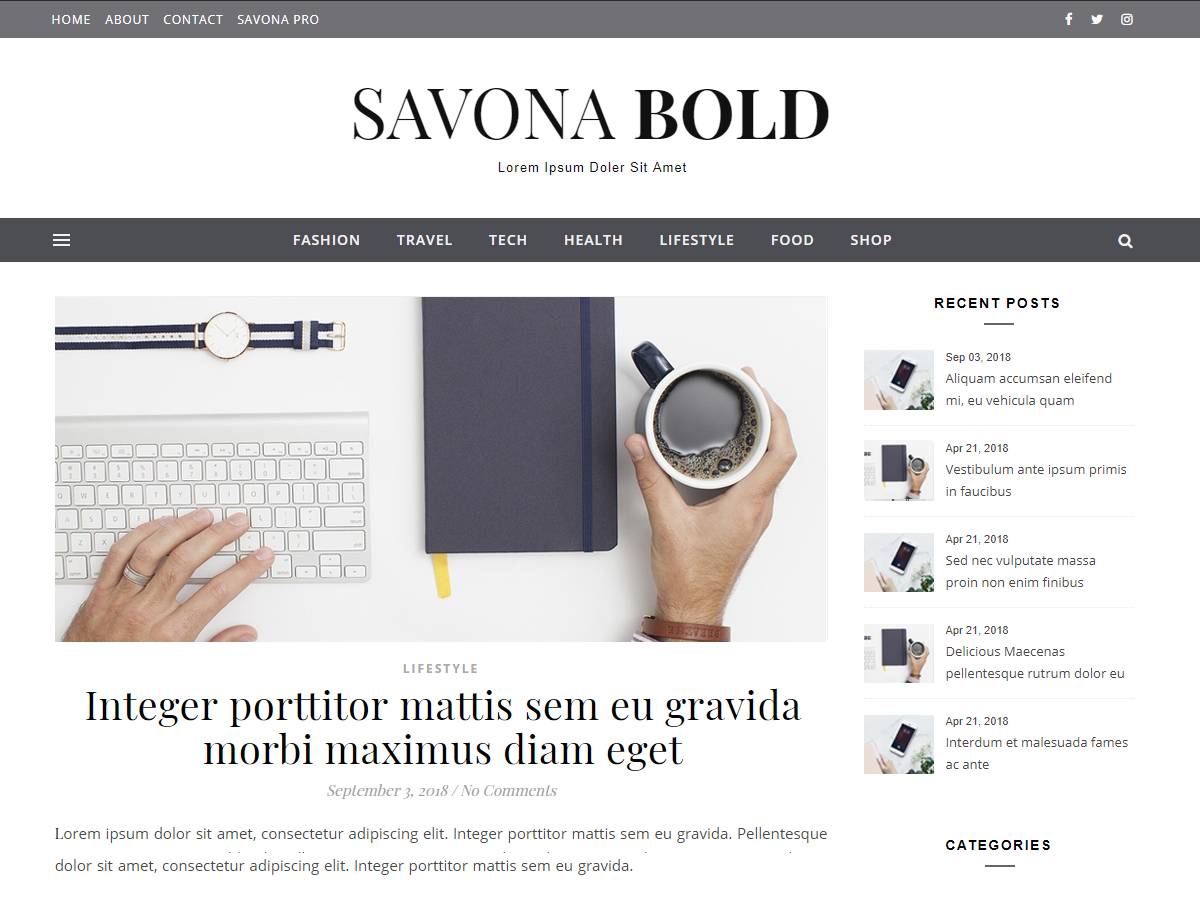 Savona Bold Preview Wordpress Theme - Rating, Reviews, Preview, Demo & Download