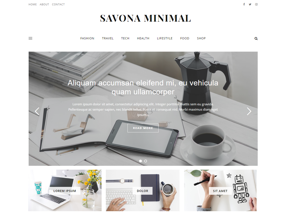 Savona Minimal Preview Wordpress Theme - Rating, Reviews, Preview, Demo & Download