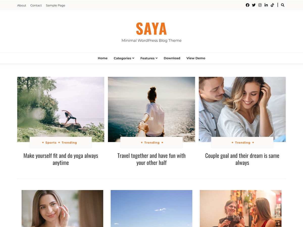 Saya Preview Wordpress Theme - Rating, Reviews, Preview, Demo & Download
